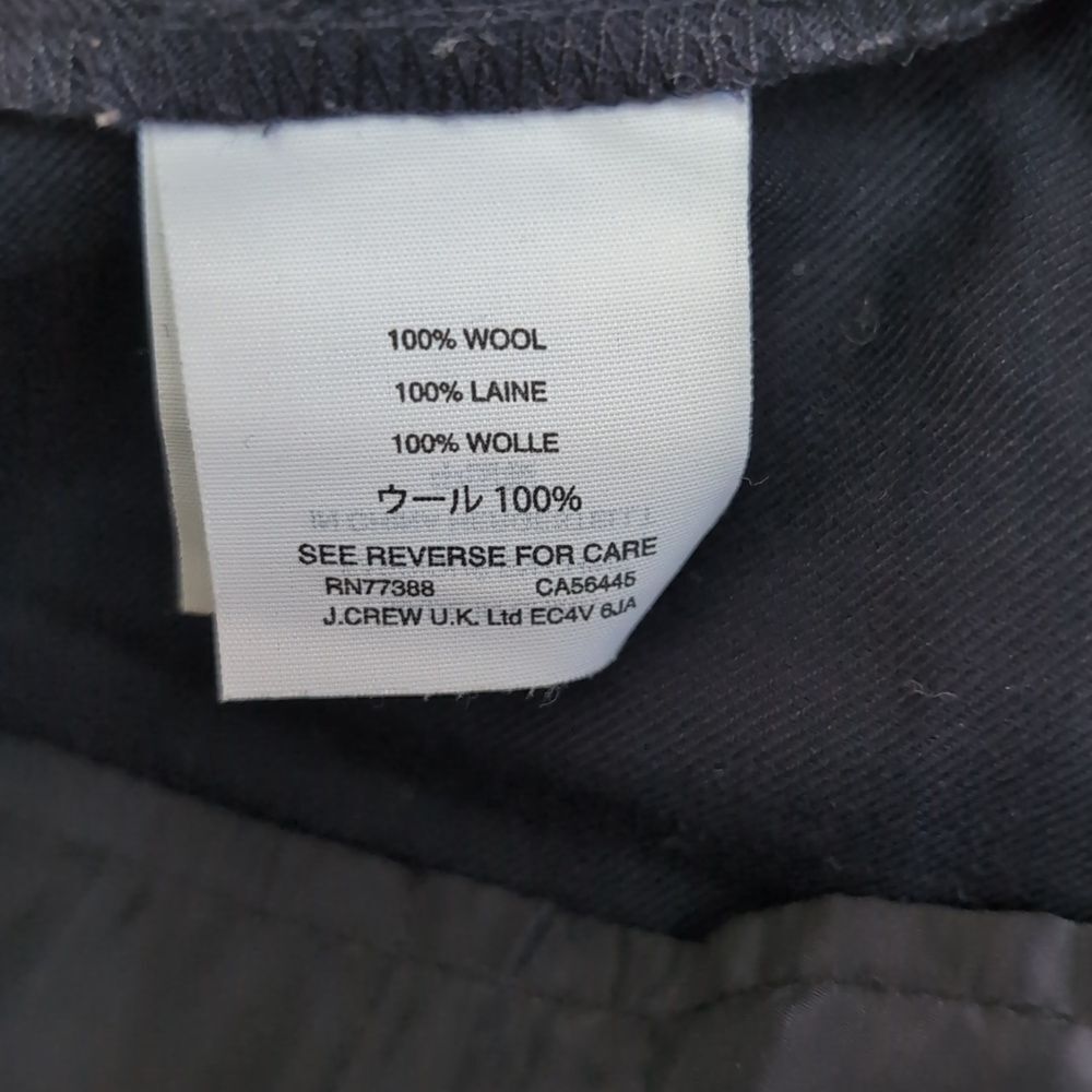 Jcrew 100% wool navy super 120 pants size 4p - Picture 5 of 6